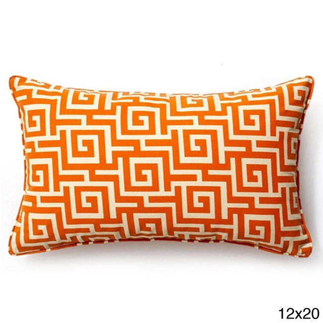 MISC Lumbar Throw Pillow Orange Geometric Traditional Polyester One Reversible 